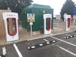 EV Charging Station, with Tesla chargers